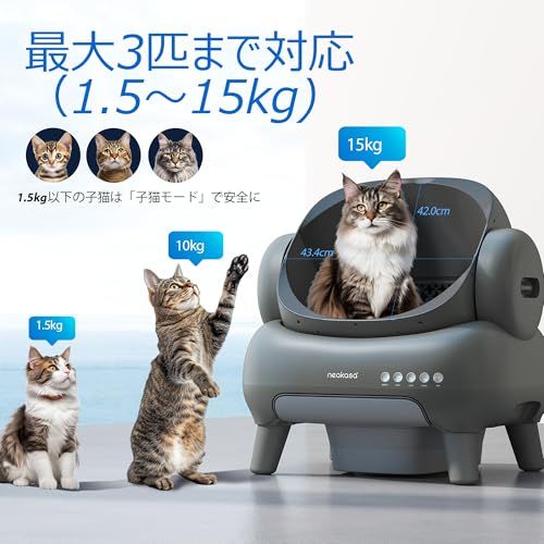 Neakasa M1 猫 トイレ 全自動 自動清掃 多頭飼い対応 9つのセンサー