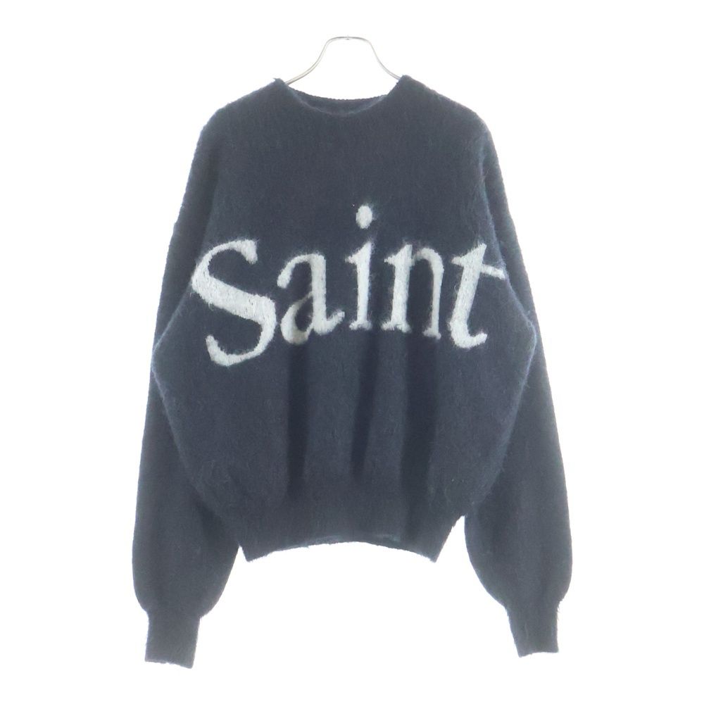 SAINT MICHAEL (セントマイケル) 23AW CREW NECK KNIT フロントロゴ