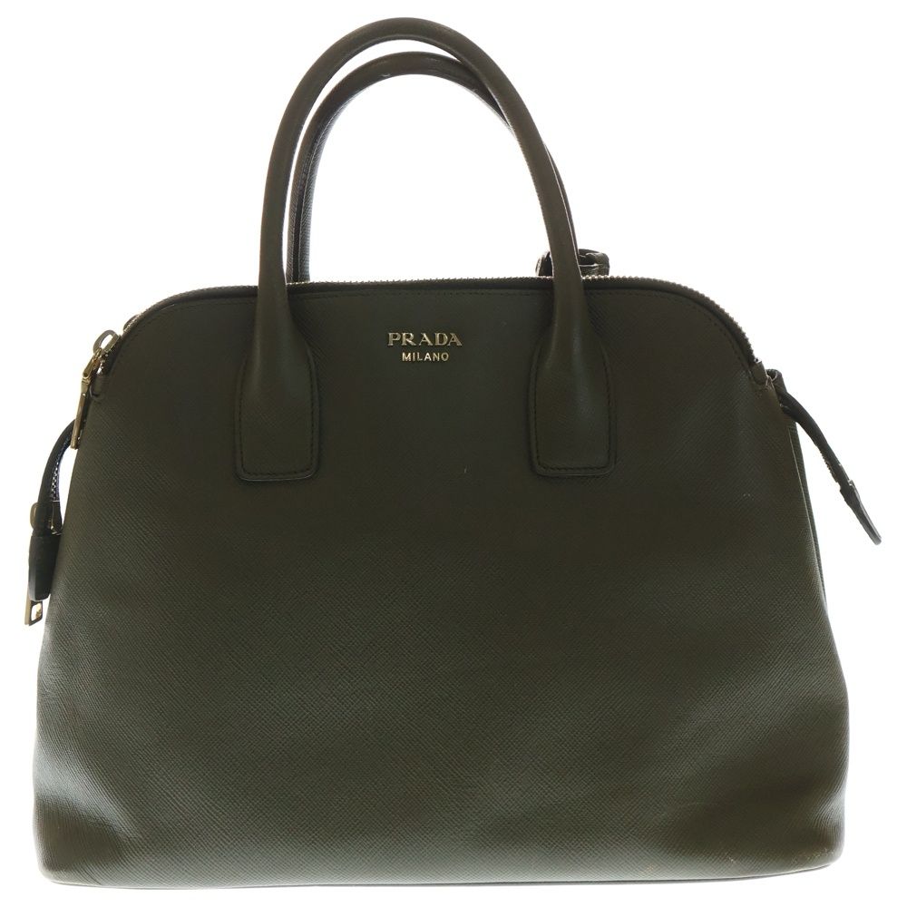 PRADA (プラダ) サフィアーノ ハンドバッグ カーキ グリーン