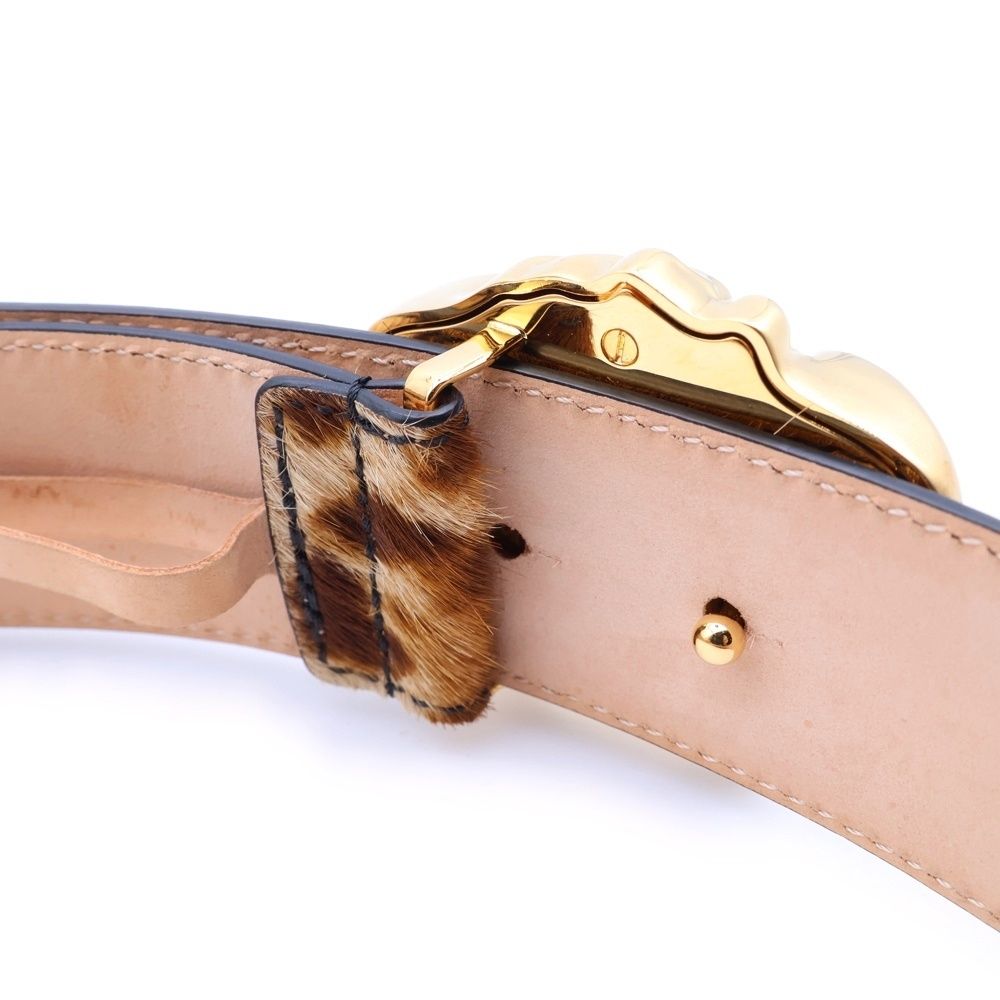 VERSACE (ヴェルサーチ) メデューサバックル レオパード ハラコレザー