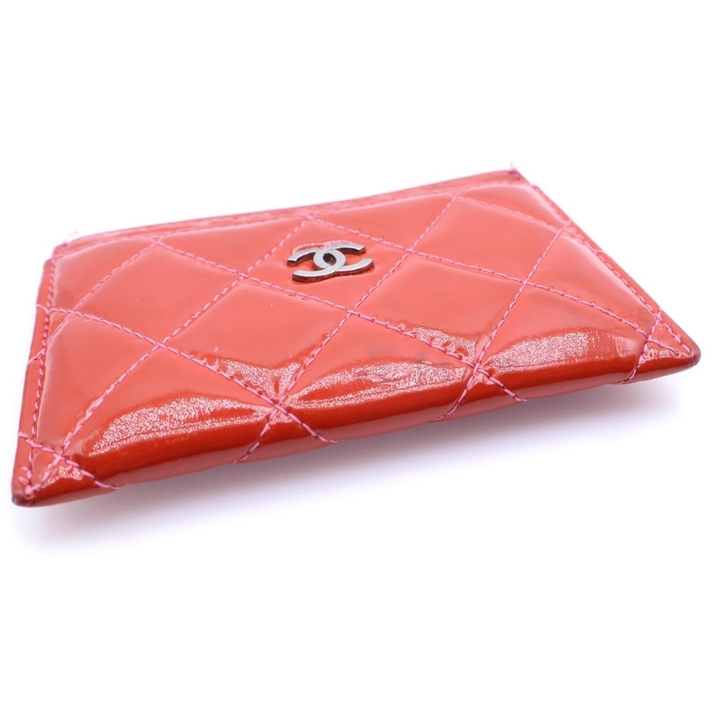 CHANEL (シャネル) エナメルココマークロゴ マトラッセ 名刺入れ