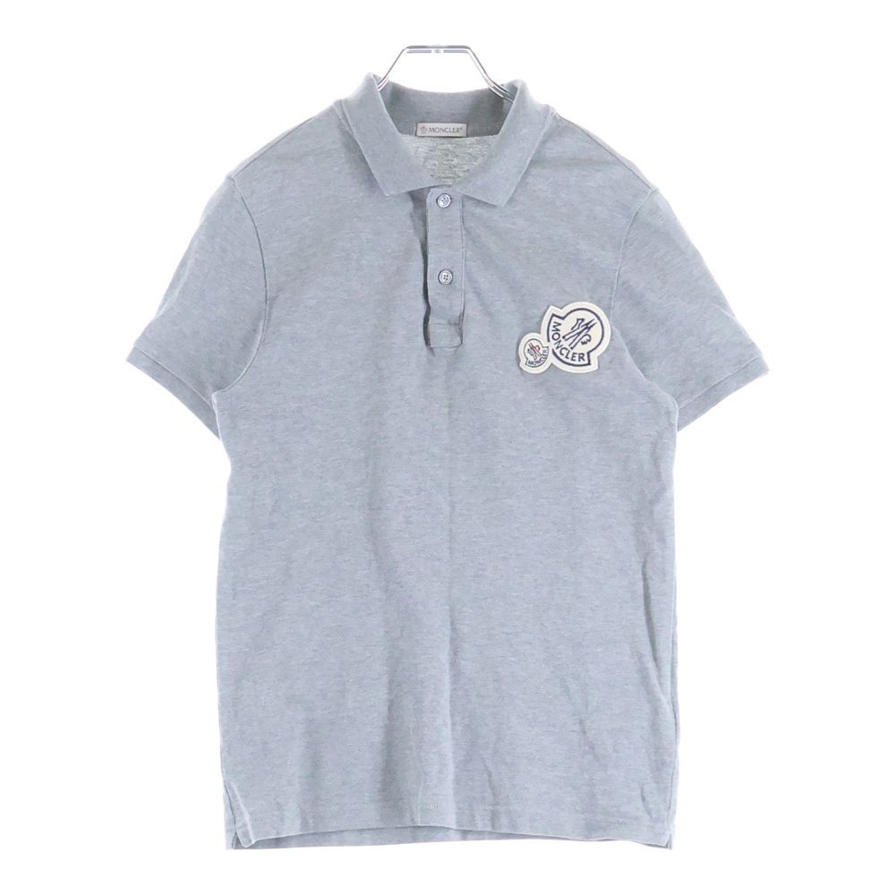 MONCLER (モンクレール) ワッペンロゴ 半袖ポロシャツ グレー