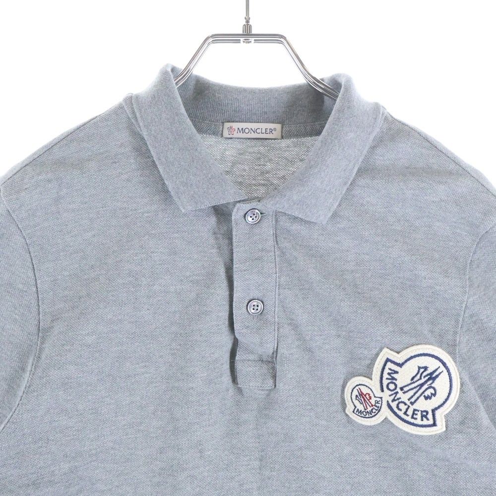 MONCLER (モンクレール) ワッペンロゴ 半袖ポロシャツ グレー