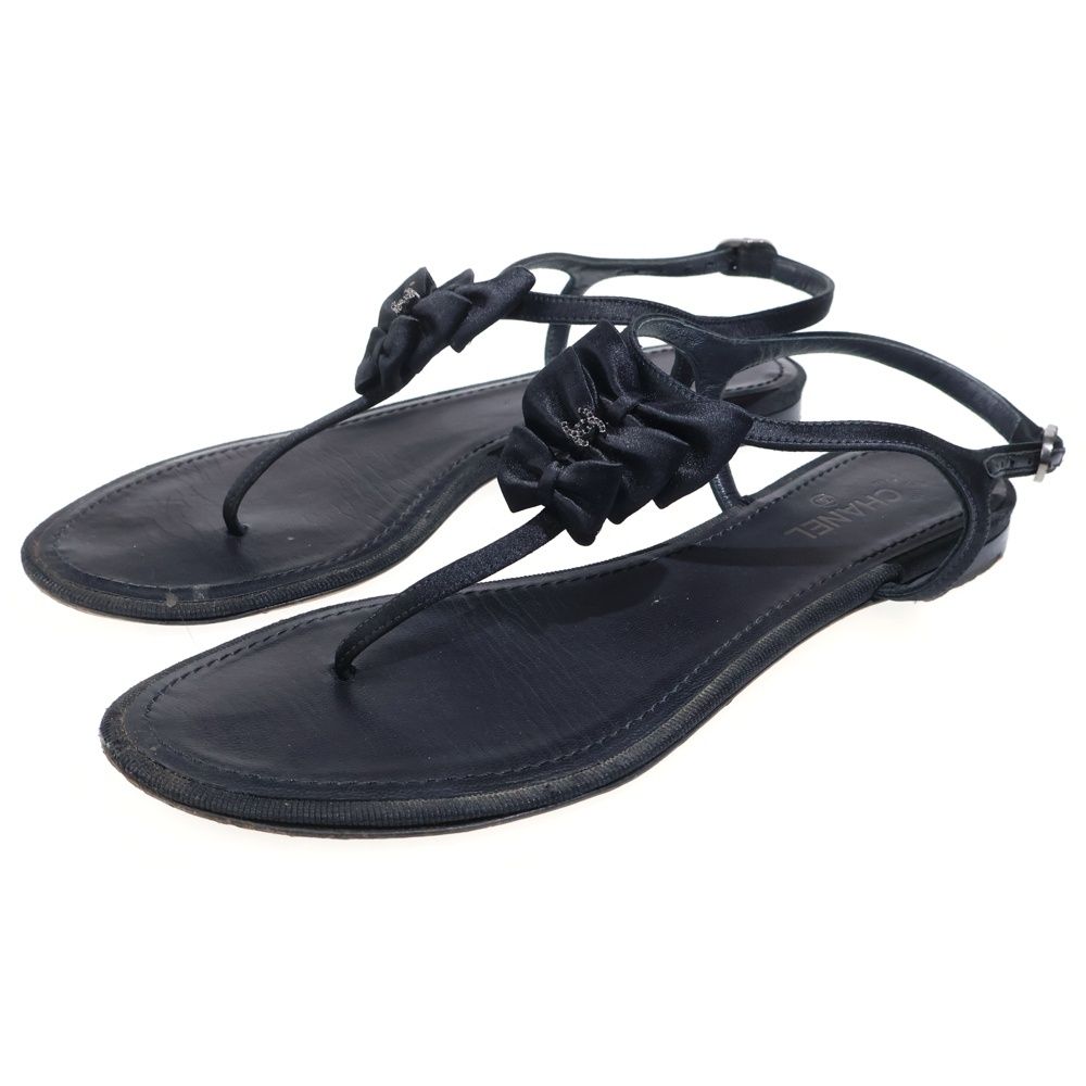 CHANEL (シャネル) ココマーク リボンパンプス ブラック - メルカリ