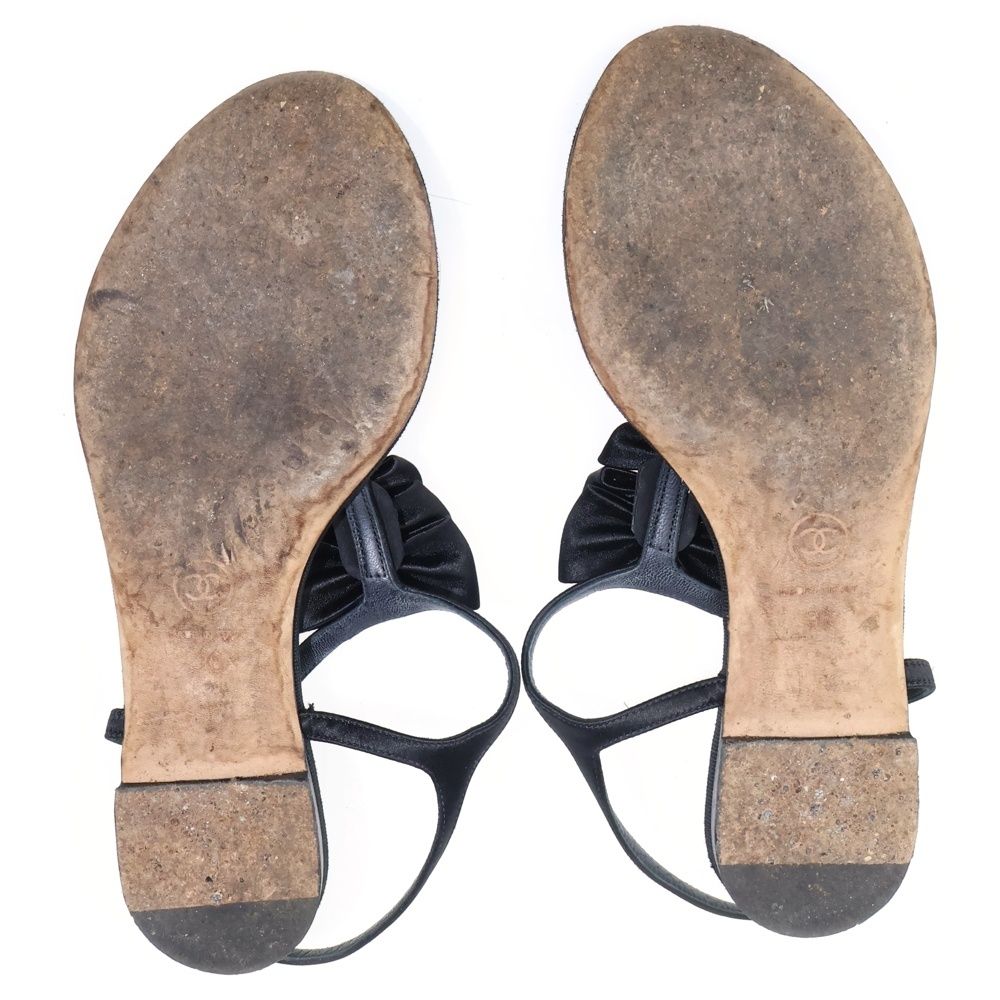 CHANEL (シャネル) ココマーク リボンパンプス ブラック - メルカリ