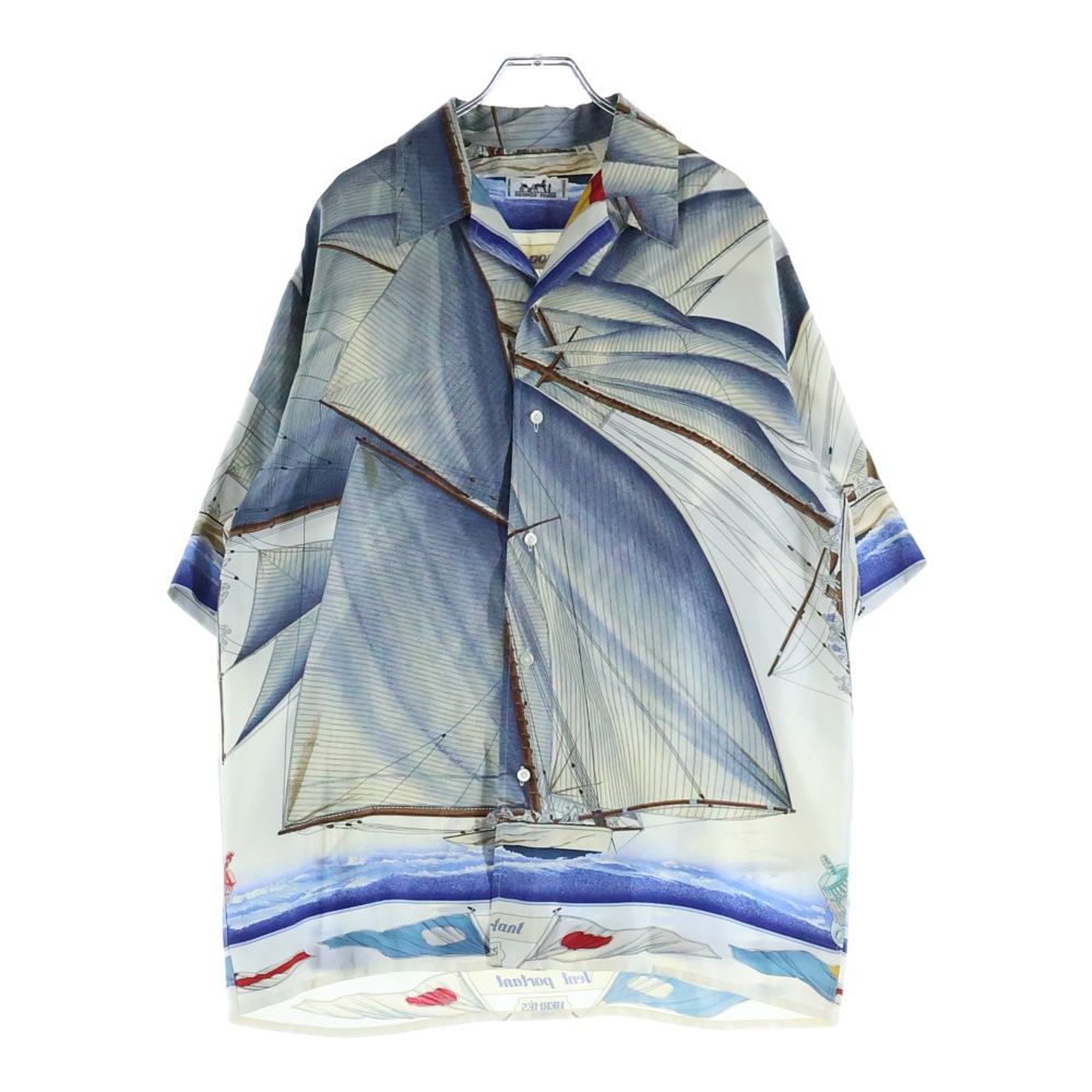 HERMES (エルメス) Vent Portant 追い風 シルク オープンカラー 半袖
