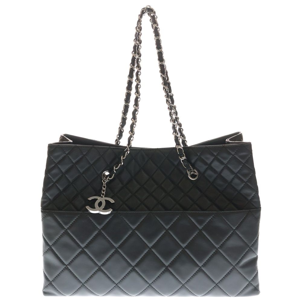 CHANEL (シャネル) マトラッセ チェーン トートバッグ ブラック