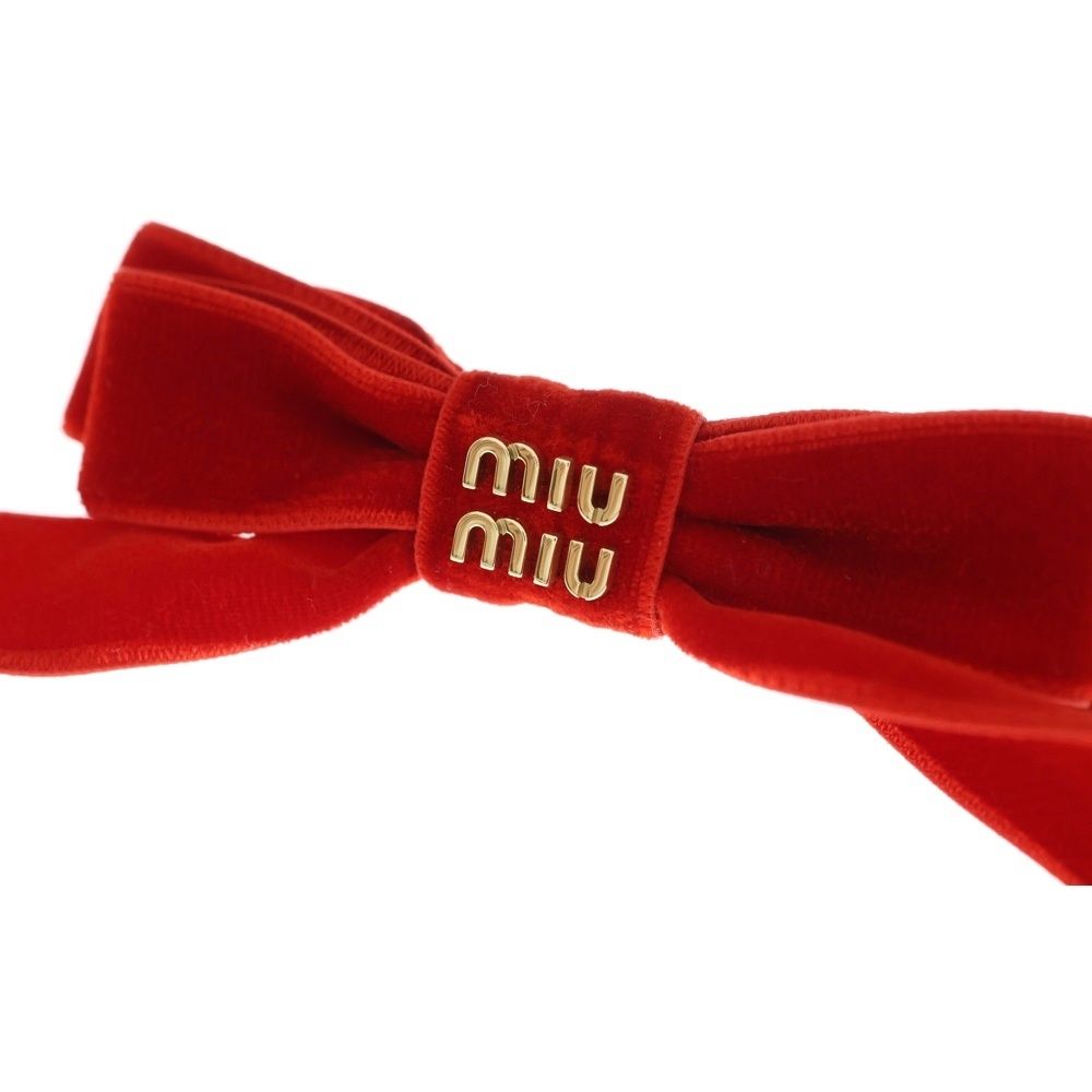 miumiu (ミュウミュウ) ベルベット ヘアクリップ リボン バレッタ