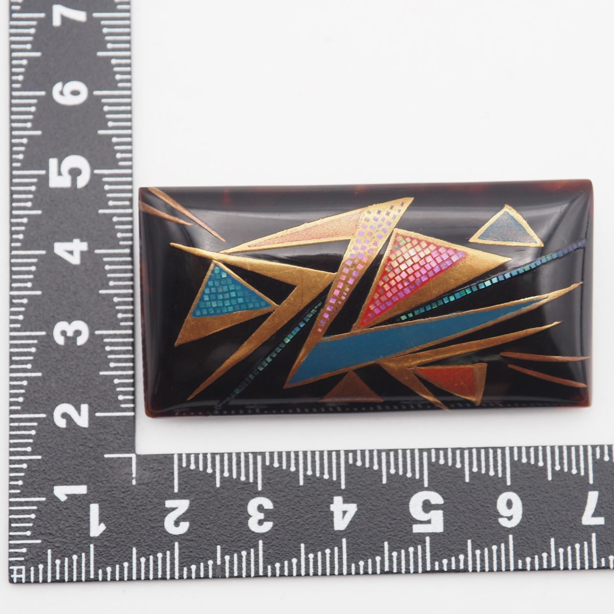 R360 べっ甲 鼈甲 作家物 盈光作 2way ブローチ 帯留め 螺鈿細工 金彩