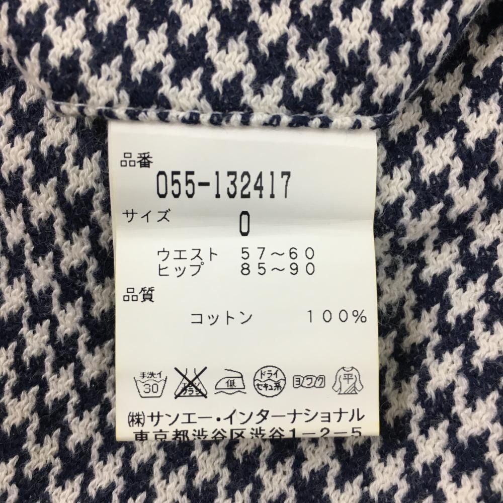 超美品】パーリーゲイツ ショートパンツ 白×ネイビー 千鳥格子調 表微