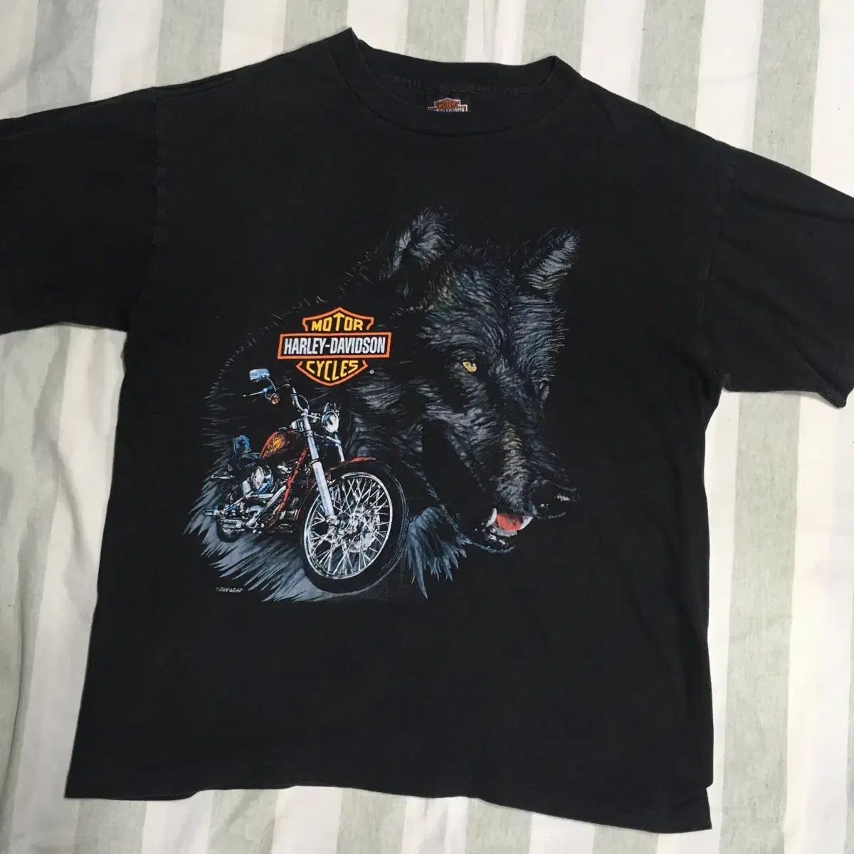 90s ルーニー×ハーレー スウェット シャツ USA製 黒 ブラック XL 古着