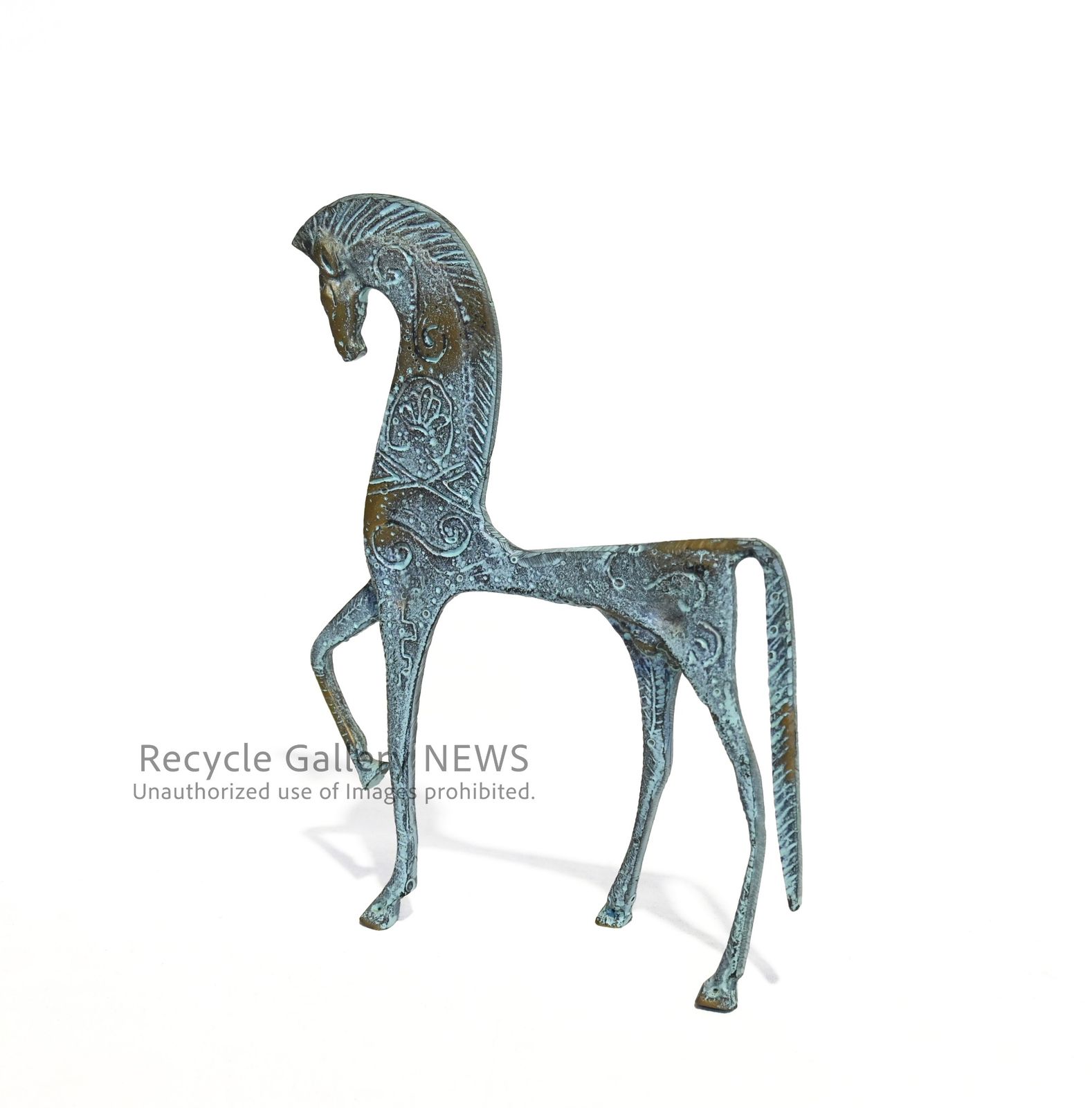 ギリシャ風 ブロンズ オブジェ 馬 Greek Horse Statue Green Bronze 