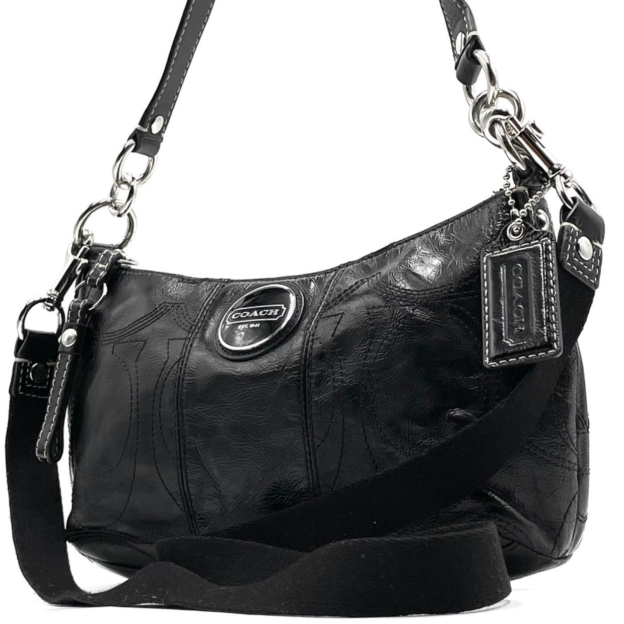 美品○ COACH コーチ 2way ショルダーバッグ ワンショルダー ロゴ 