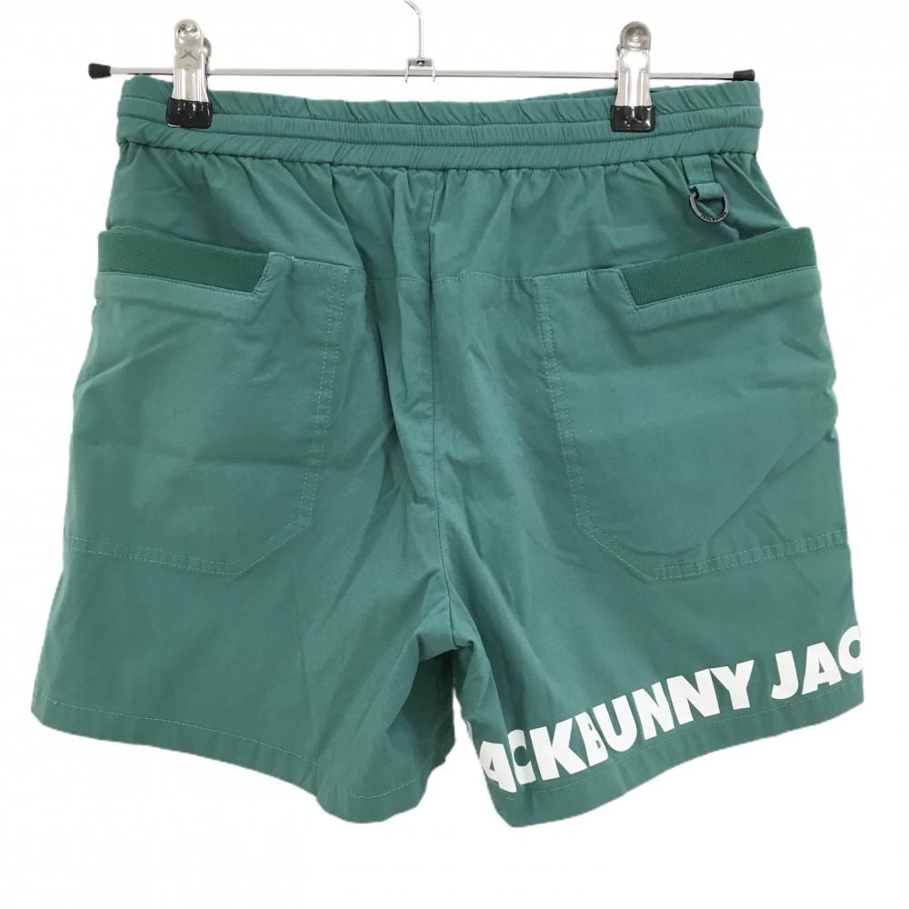 美品】ジャックバニー ショートパンツ グリーン系×白 ロゴプリント