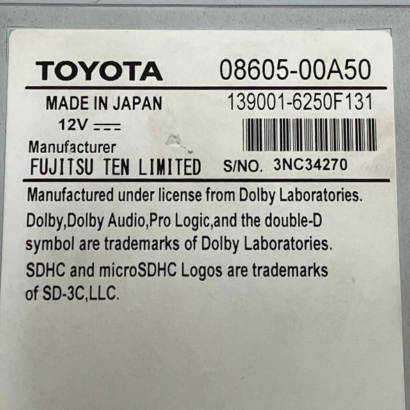 TOYOTA トヨタ 純正ナビ NSZT-W66T 08605-00A50 カーナビゲーション