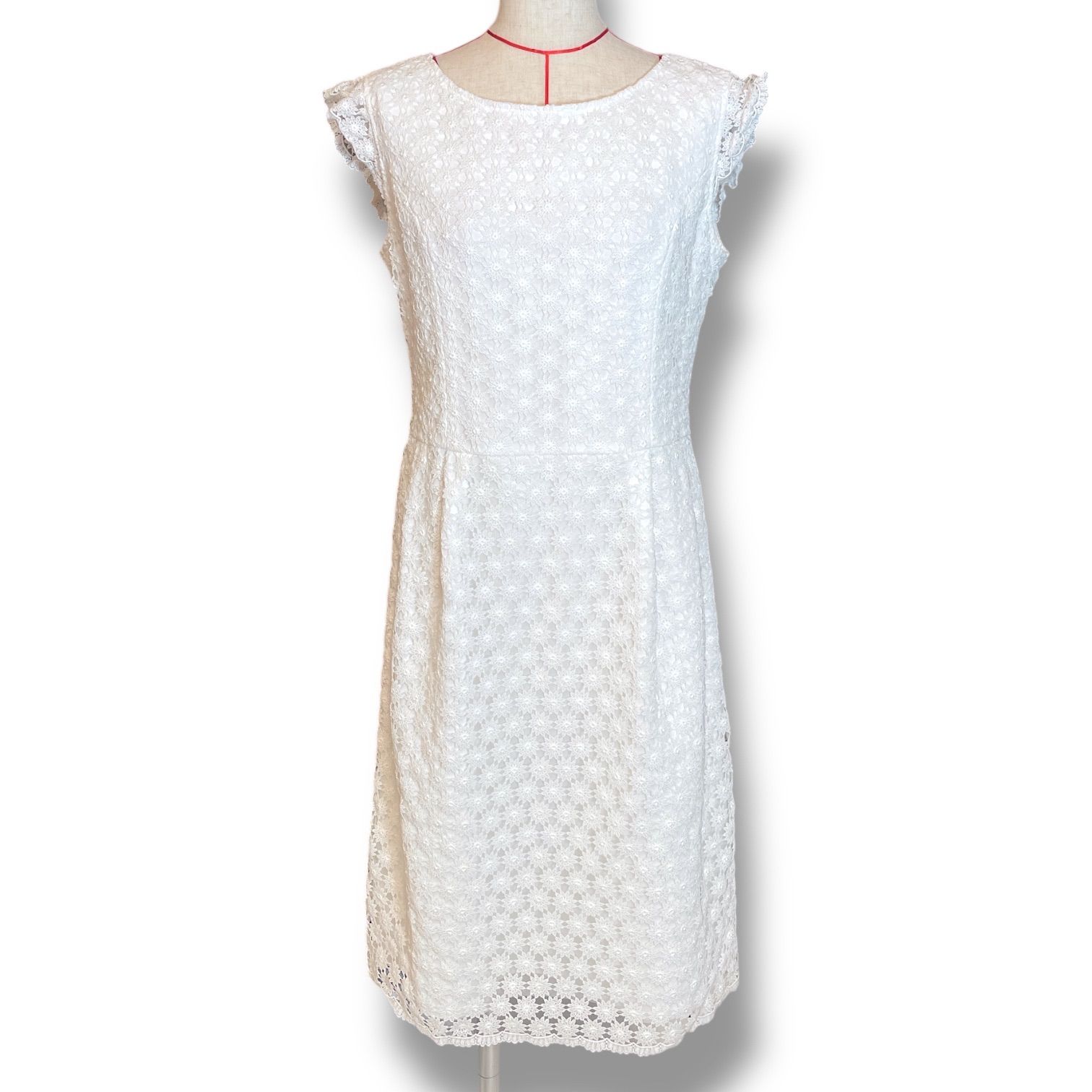 Rene ルネ レースノースリーブワンピース ひざ丈ワンピース 花柄