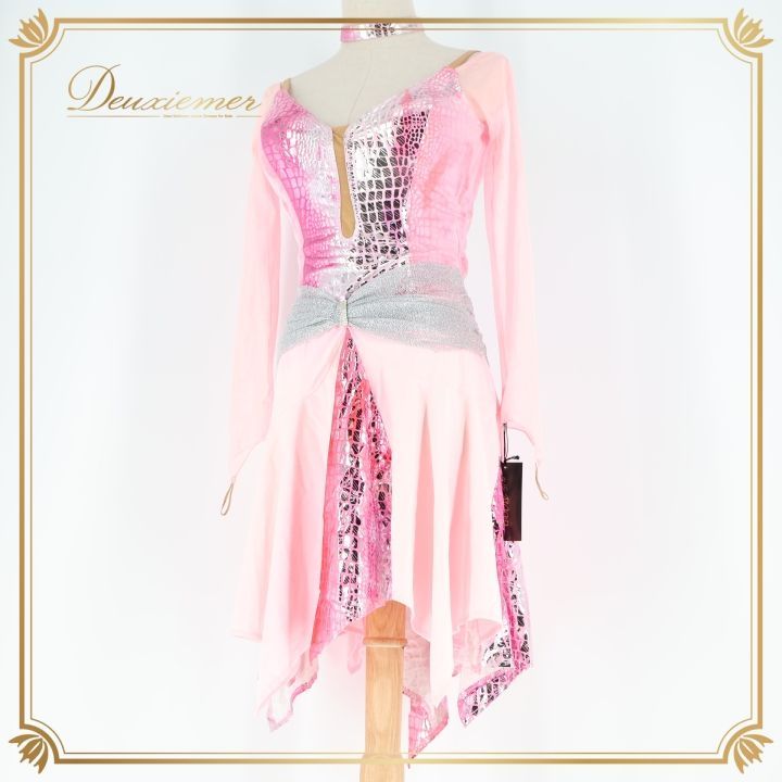 社交ダンス 衣装 ラテン ドレス ワンピース ピンク系 インザムード in