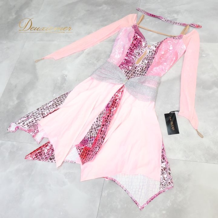 社交ダンス 衣装 ラテン ドレス ワンピース ピンク系 インザムード in