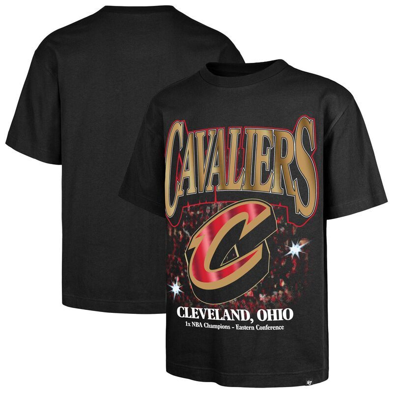 フォーティセブンブランド メンズ トップス Tシャツ 47 Brand Mens 47 Black Cleveland Cavaliers Past Champs Collection Flashbulb Foundation TShirt Cav Black