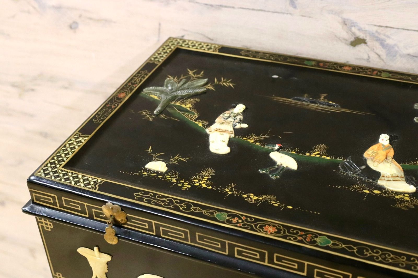 GMIK893○螺鈿細工 唐木調 小箪笥 / ジュエリーチェスト 中国美術