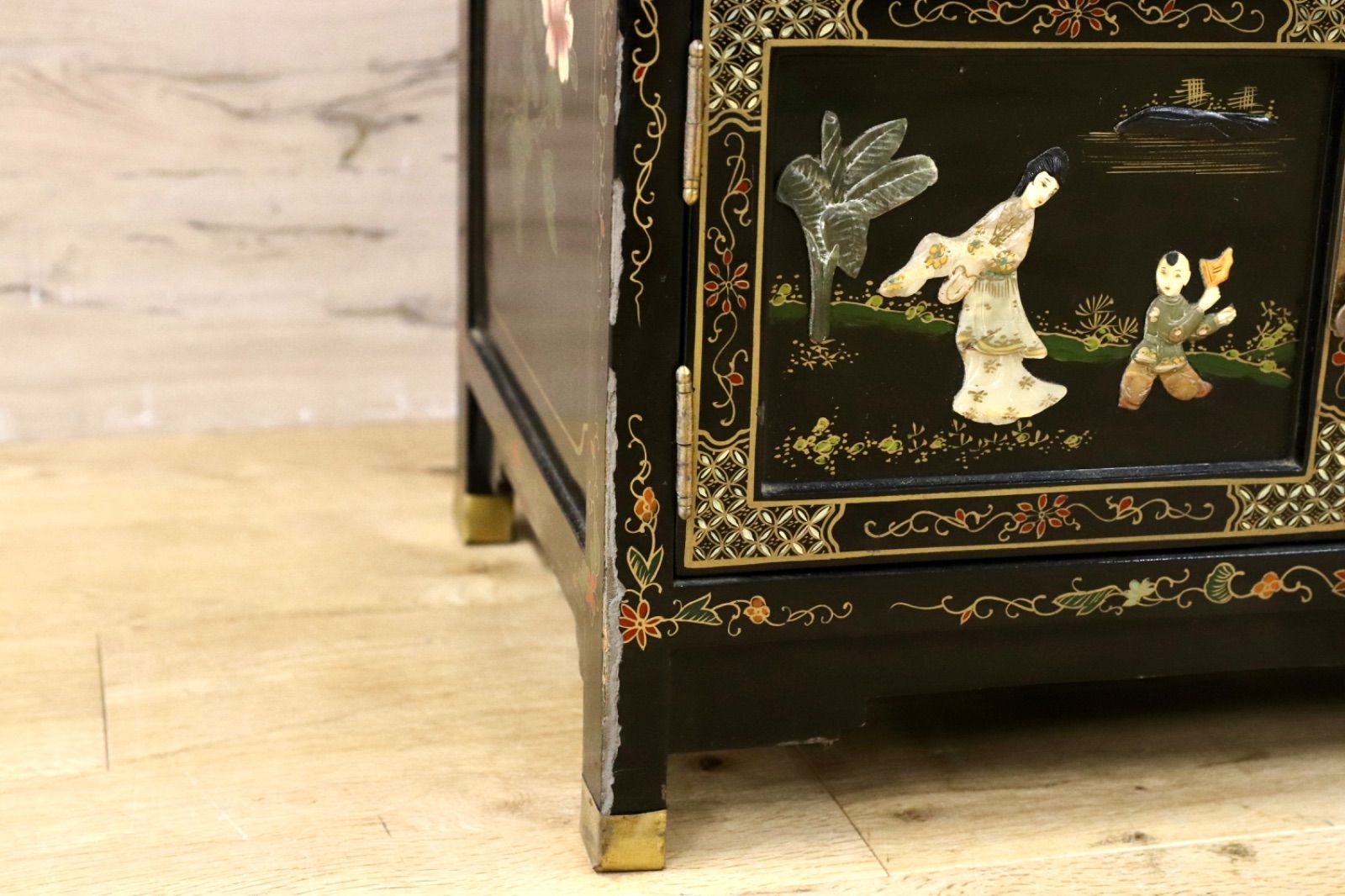 GMIK893○螺鈿細工 唐木調 小箪笥 / ジュエリーチェスト 中国美術