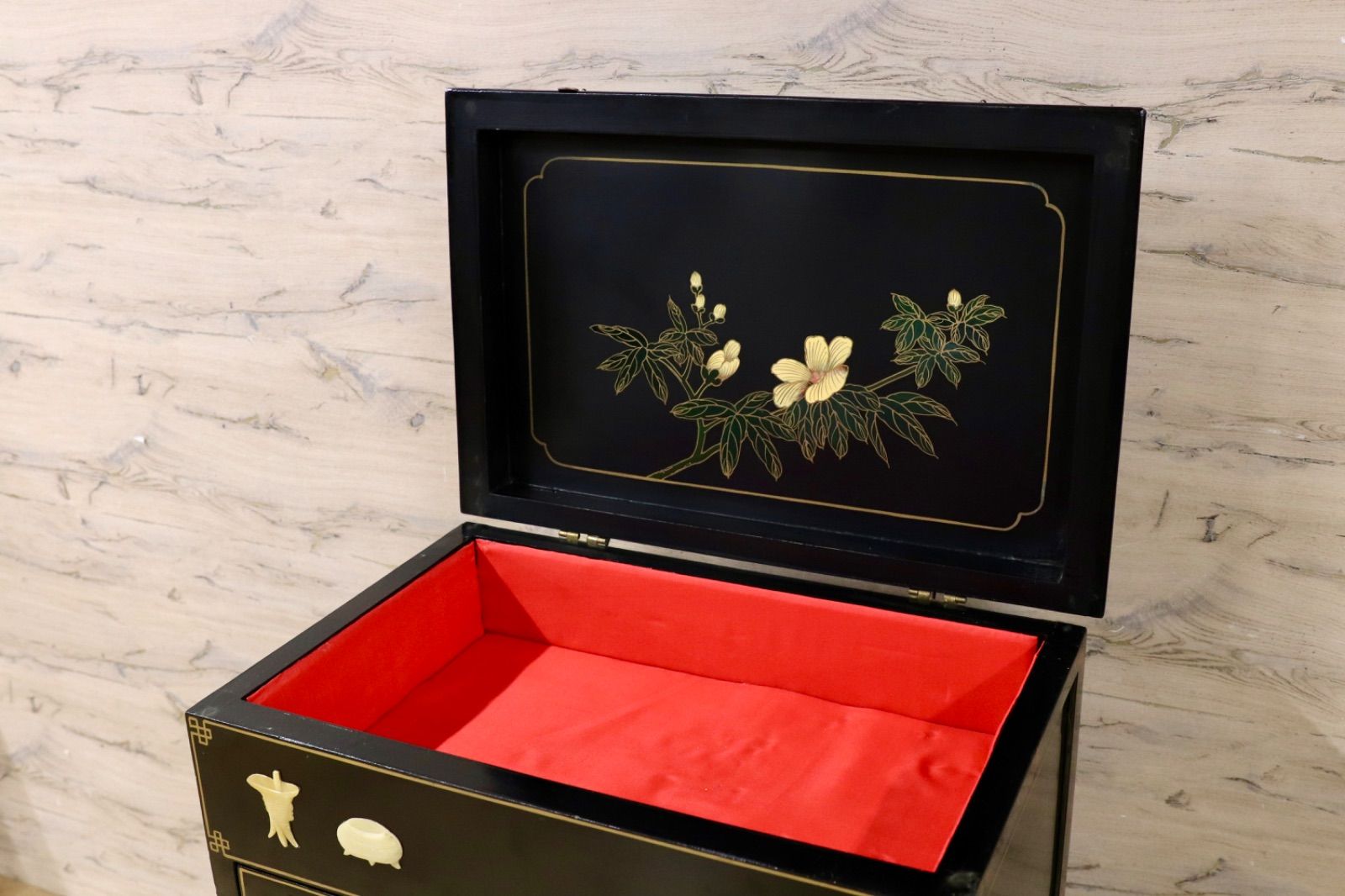 GMIK893○螺鈿細工 唐木調 小箪笥 / ジュエリーチェスト 中国美術