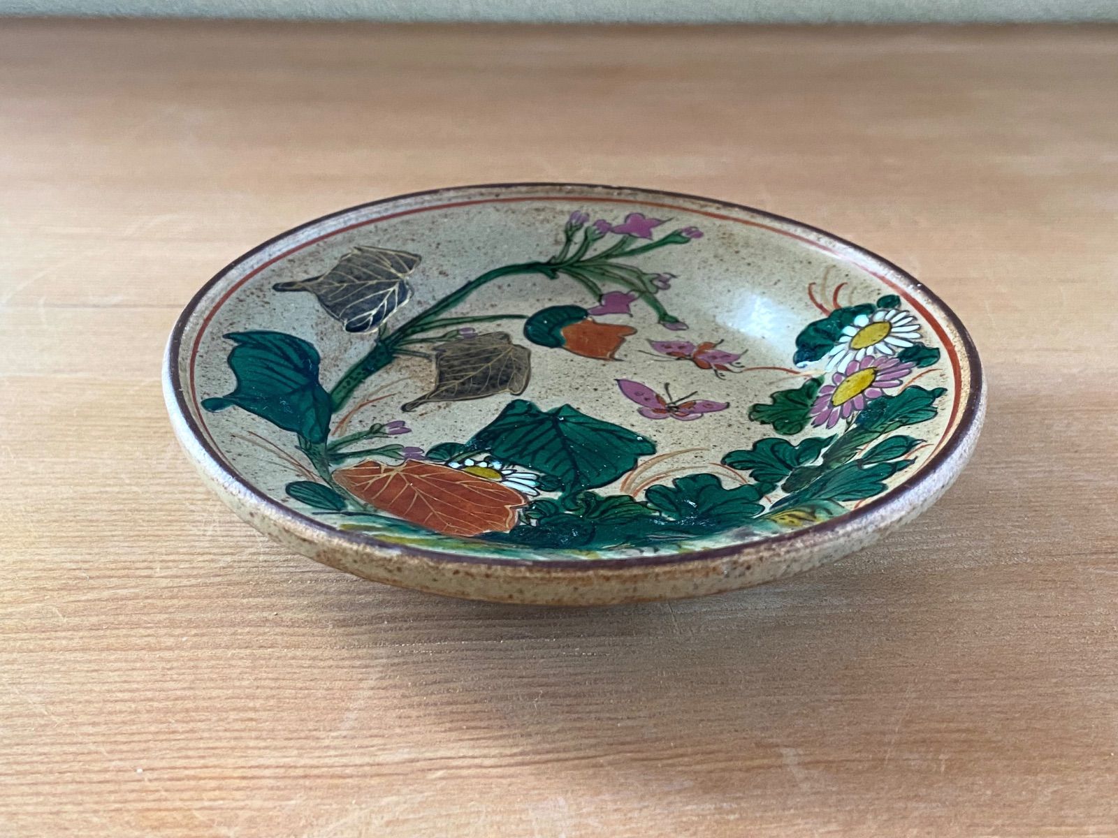 時代 九谷焼 色絵金彩 銘有 蝶花図 小皿 2客 - メルカリ