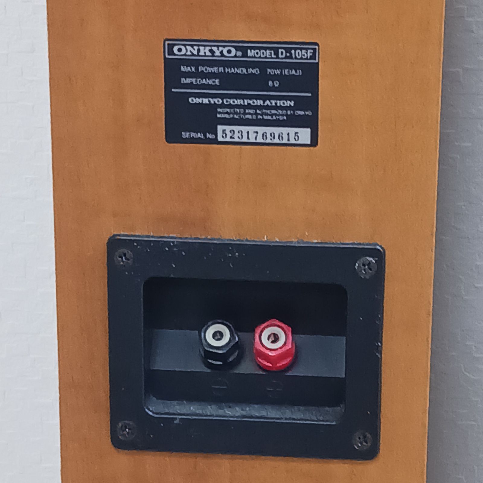 中古品】ONKYO（オンキョー）トールボーイ型スピーカーシステム D-105F