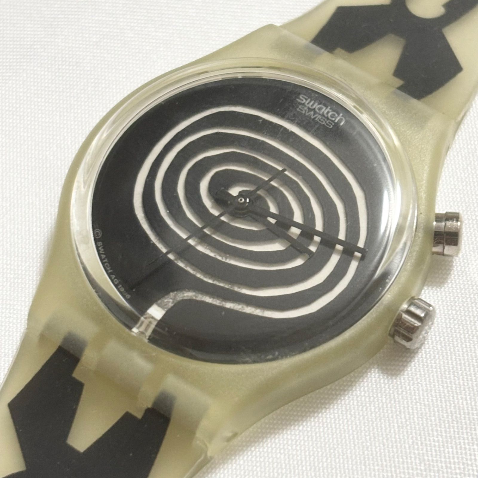 送料無料】SWATCH/スウォッチ/クォーツ腕時/ブラック×クリア/裏蓋