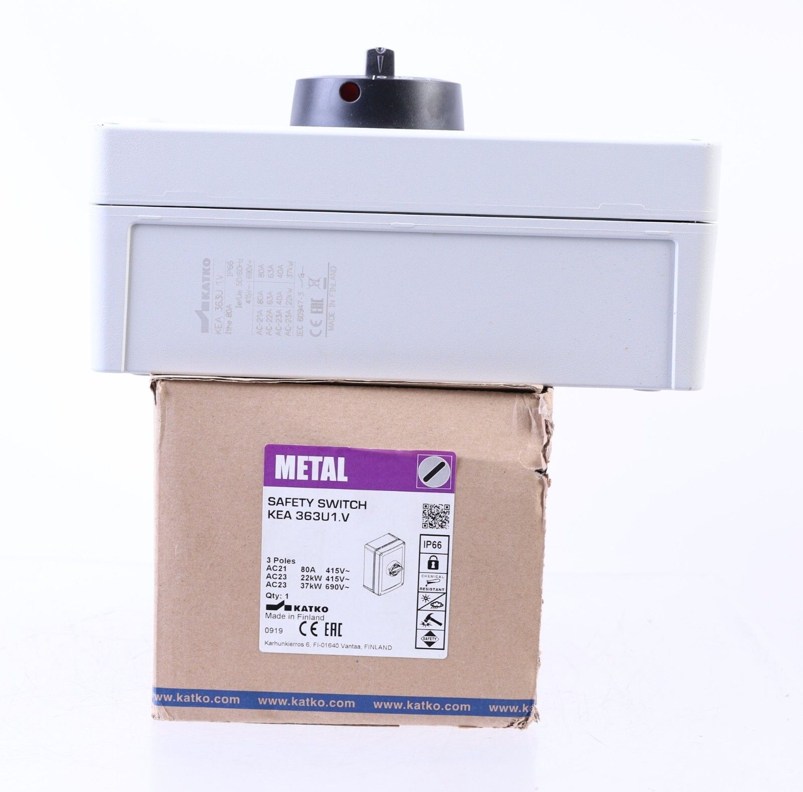 【1年保証】 KATKO KEA 363U 1.V Aluminium 63A 3-pol SAFETY SWITCH