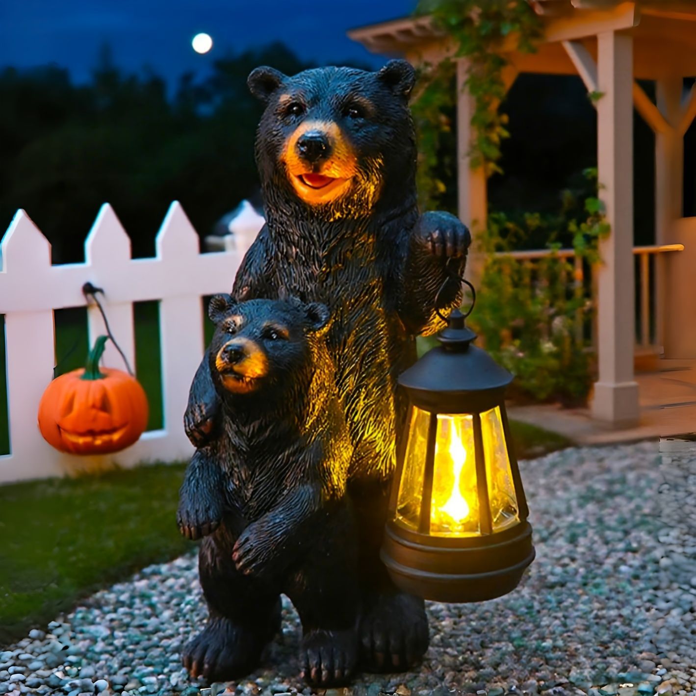 ソーラーライト ガーデンライト ガーデンオーナメント ランタンを持っ