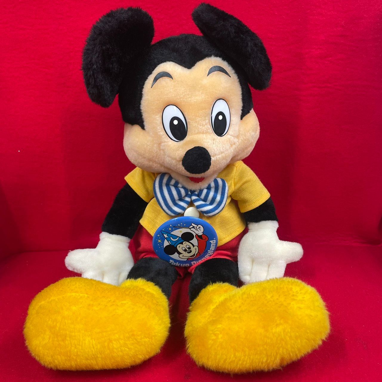 ミッキーマウス ぬいぐるみ 缶バッジ 東京ディズニーランド 開園当時物