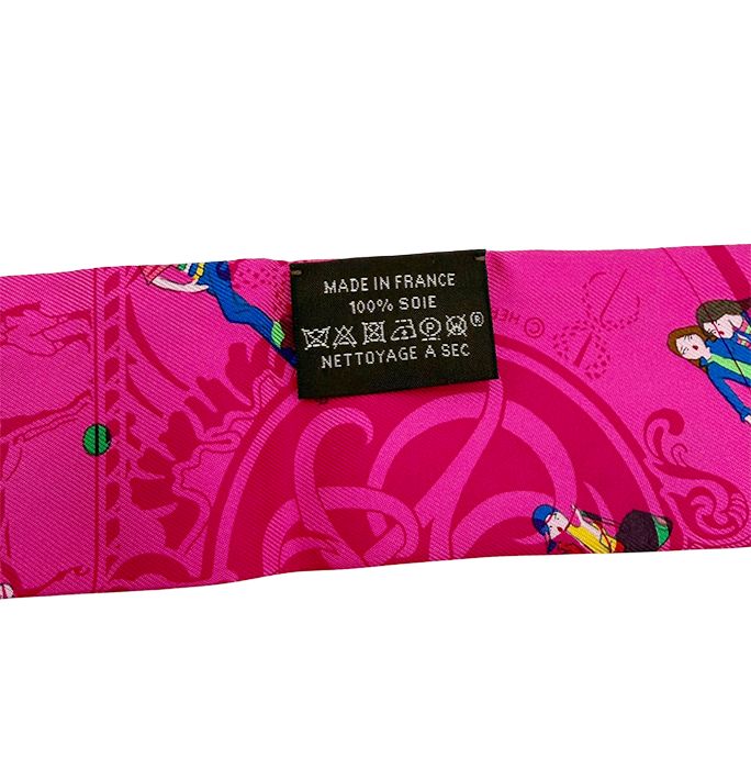 HERMES エルメス ツイリー エクスリブリス パリジェンヌ ピンク シルク