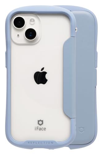 iFace Reflection iPhone 15/14/13 ケース 手帳型 クリアケース (ペールブルー)【 アイフェイス スマホケース 耐衝撃 iphone15 iphone14 iphone13 手帳 ダイアリーケース カード収納 ポリカーボネート