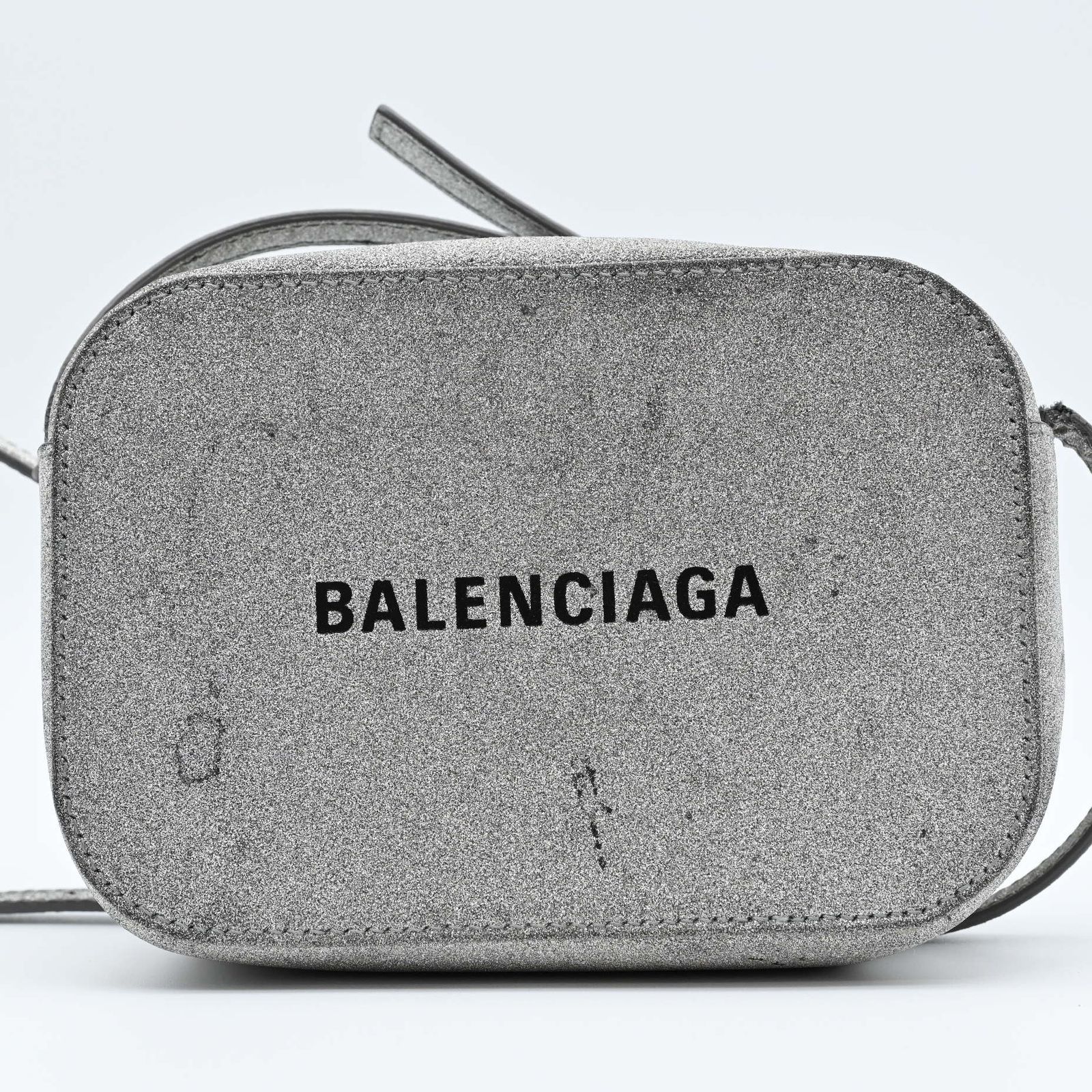 BALENCIAGA エブリデイ カメラバッグ ショルダーバッグ シルバー ラメ 