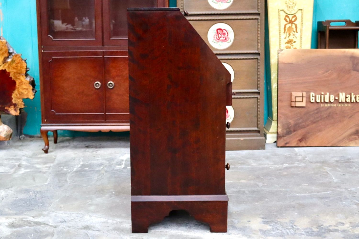 GMIH465○北海道民芸家具 ライティングビューロー デスク 机 学習机