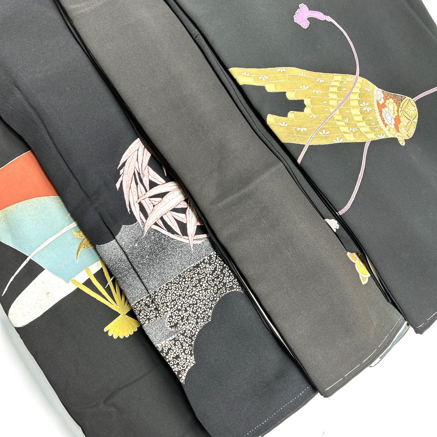 黒留袖 4枚 正絹 着物おまとめ売り 同梱購入歓迎 リメイク用 着付け