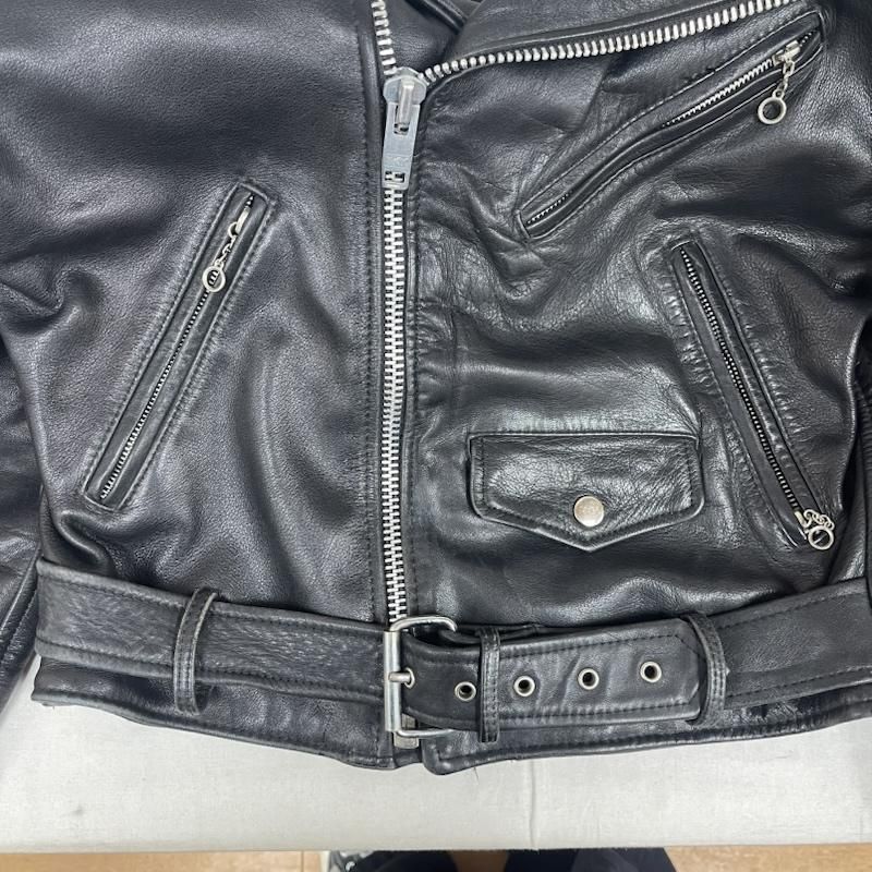 ヒューストン ダブル ライダース ジャケット レザー 牛革 メンズ 38