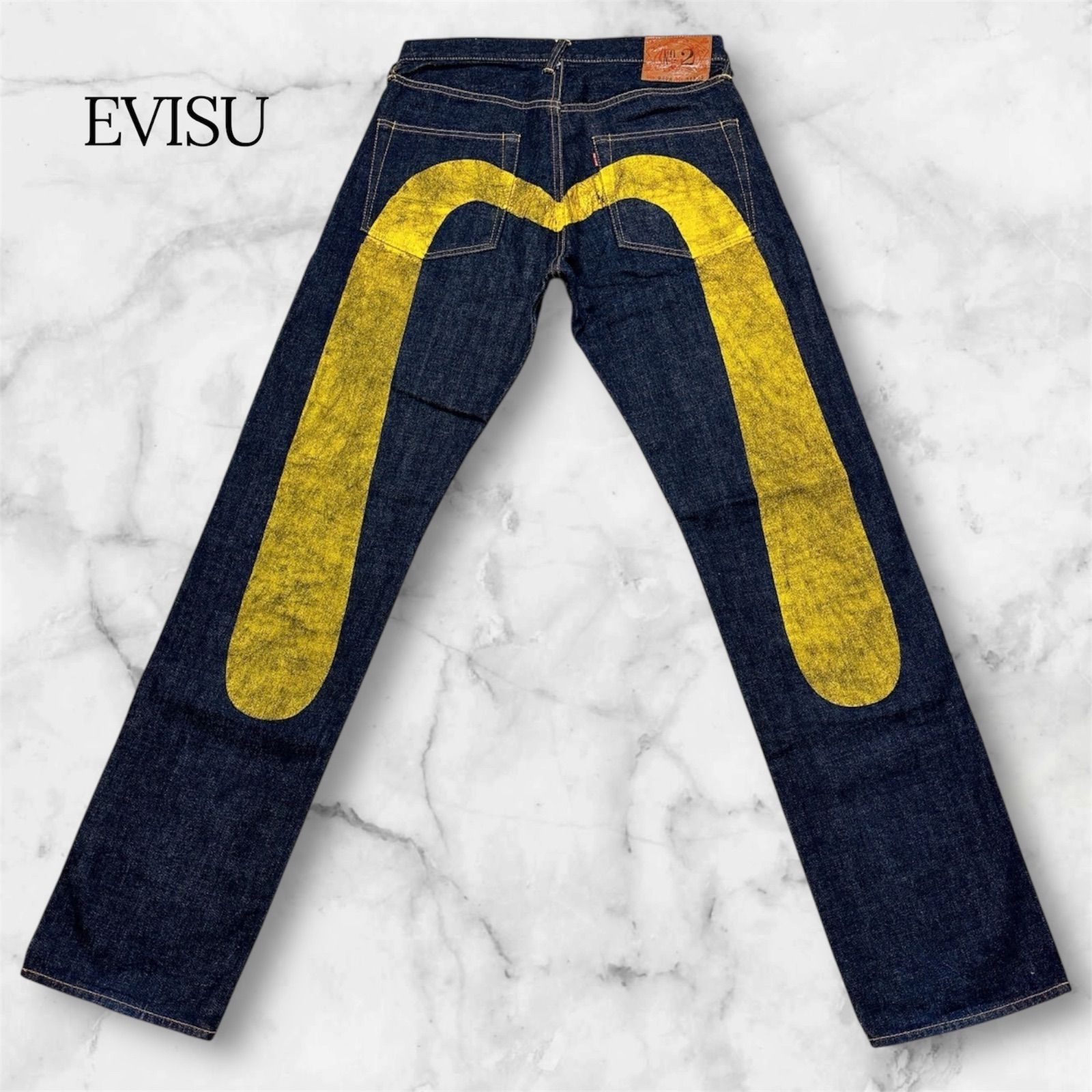 EVISU エビス エヴィス 2000 No.2 大黒 30×35 黄色イエロー EVISU エヴィス エビス デニムパンツ Lot.2000 No.2 W30 セルビッチ 赤