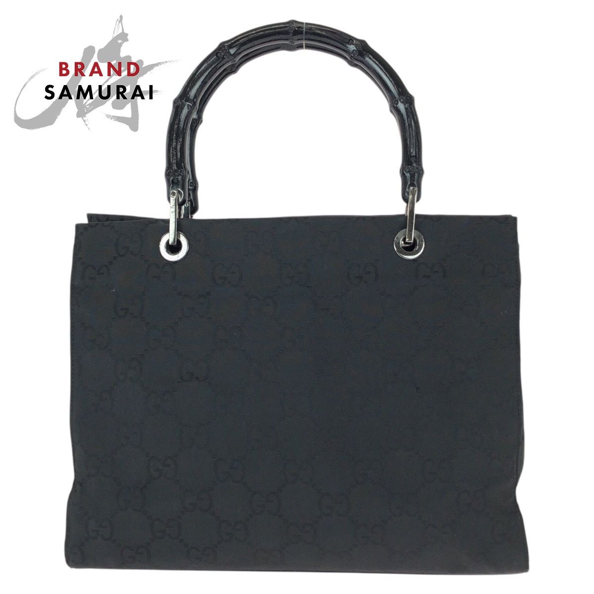 GUCCI グッチ バンブー GG柄 ブラック 黒 シルバー金具 ナイロン 002