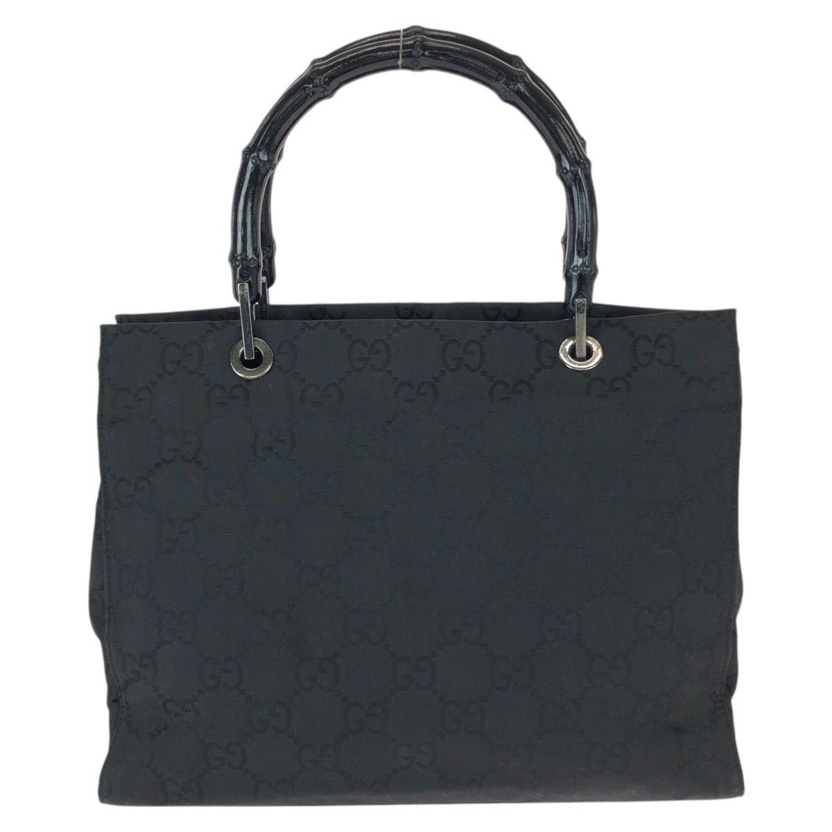 GUCCI グッチ バンブー GG柄 ブラック 黒 シルバー金具 ナイロン 002