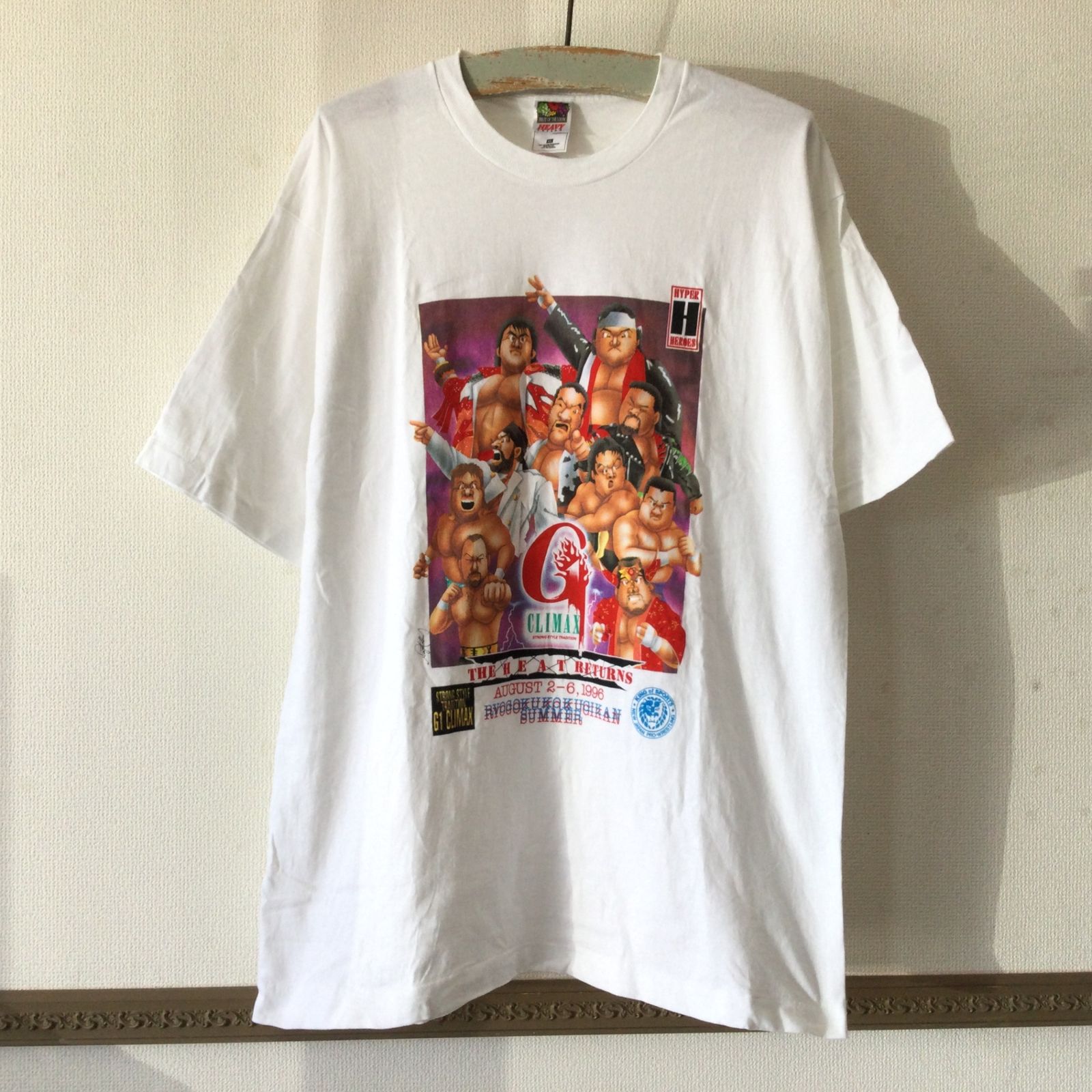 3038 90s 新日本プロレス G1 CLIMAX 1996 Tシャツ 半袖 XL ホワイト