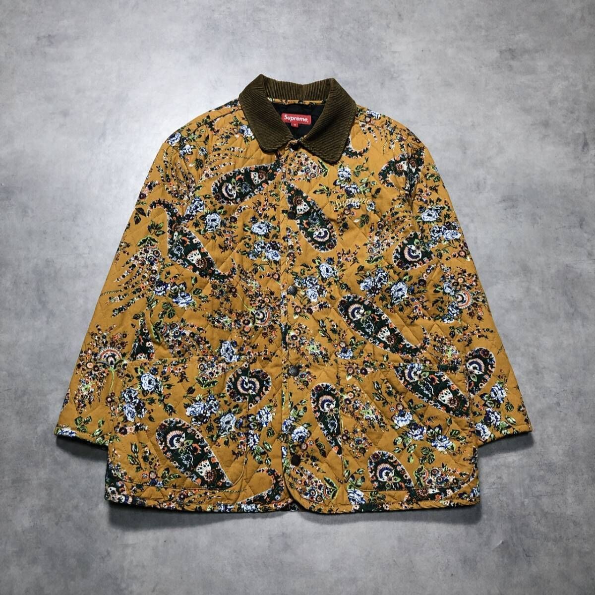 GQ4849◇SUPREME：19FW Quilted Paisley Jacket◇M◇イエロー系 