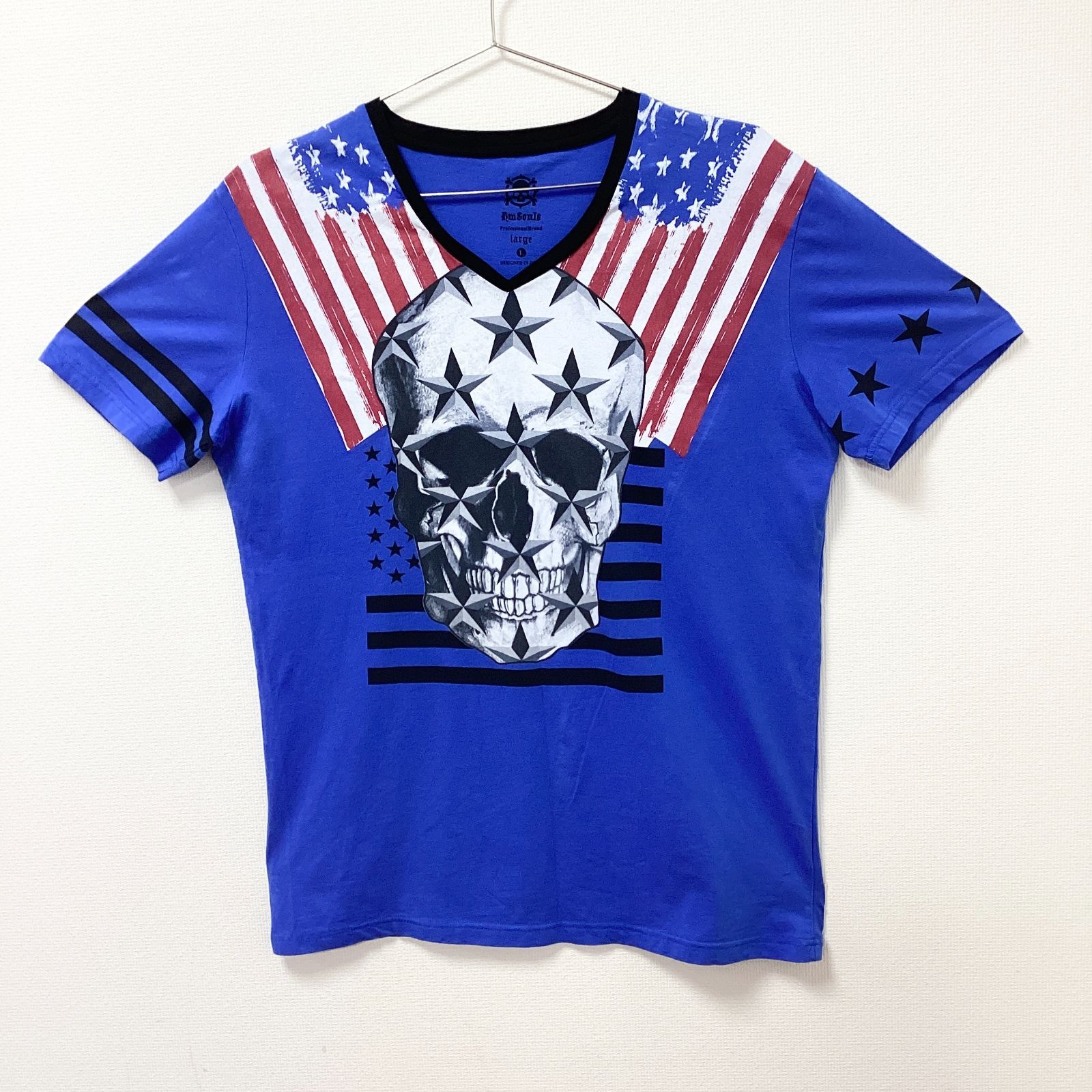 古着 美品 PHILIPP PLEIN フィリップ プレイン 星条旗スカル ライン 