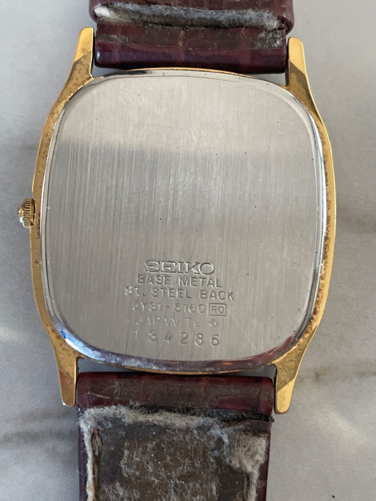 SEIKO クオーツ ヴィンテージセイコー 5Y31-5160 ゴールド 茶色皮
