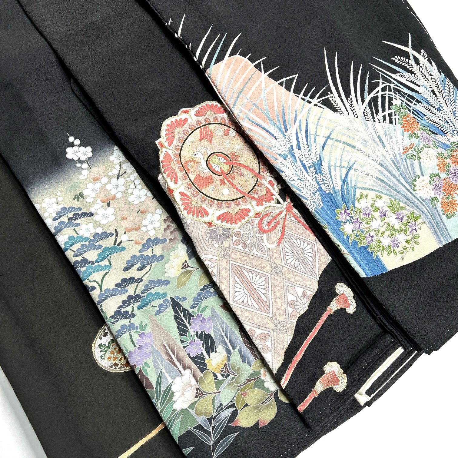 黒留袖 4枚 正絹 着物まとめ売り 同梱購入歓迎 リメイク用 着付け練習