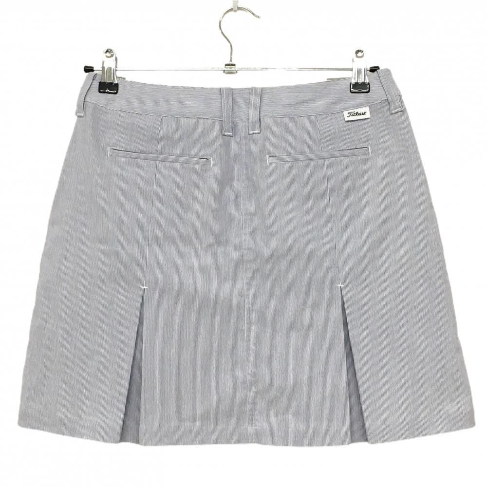 タイトリスト ボックスプリーツスカート ブルー系×白 細ストライプ