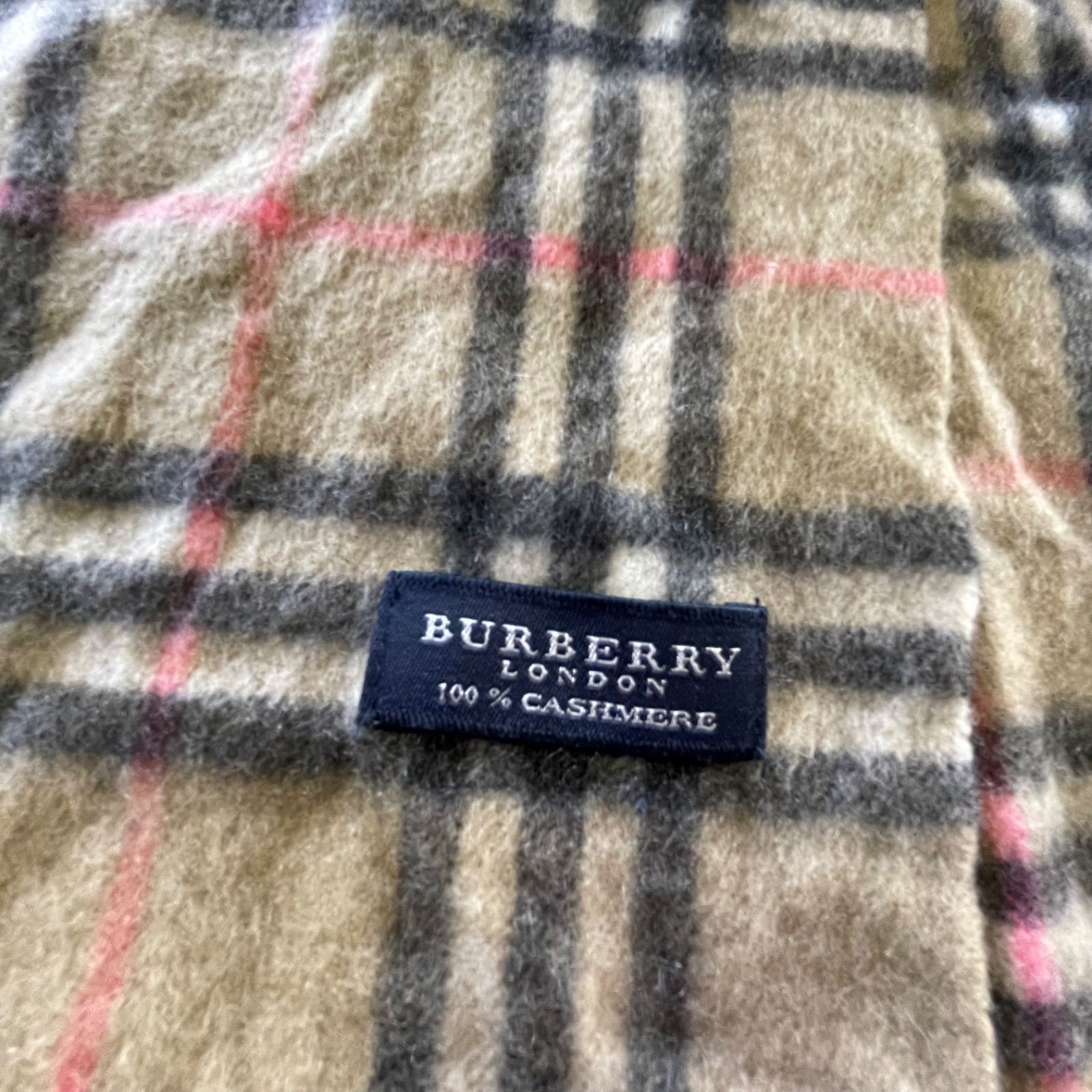 U-155】BURBERRY カシミヤ マフラー ノバチェック バーバリー カシミア 