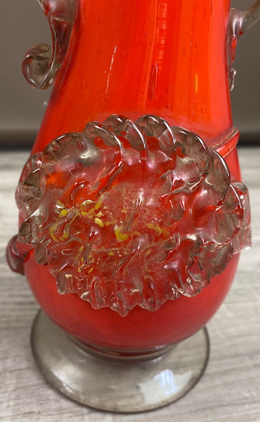 フラワーベース 花瓶 朱色 ガラス 昭和 レトロ 26WK0333 - メルカリ
