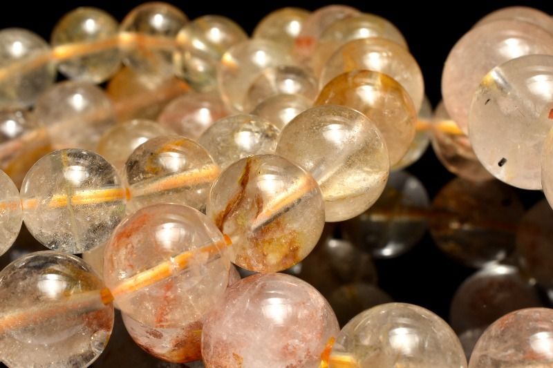 ライモナイト共生 ガーデンクォーツ 12-12.5mm ブレスレット 1個売り